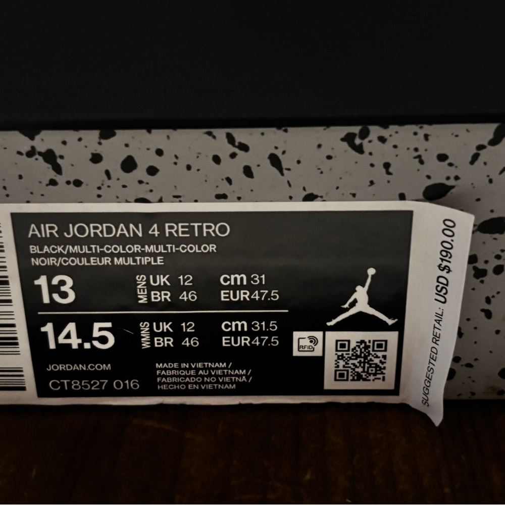 Rare Nike Air Jordan 4 Retro Black & Red